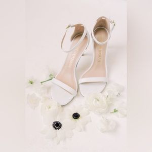 Nudistcurve White Glitter High-Heel Sandals